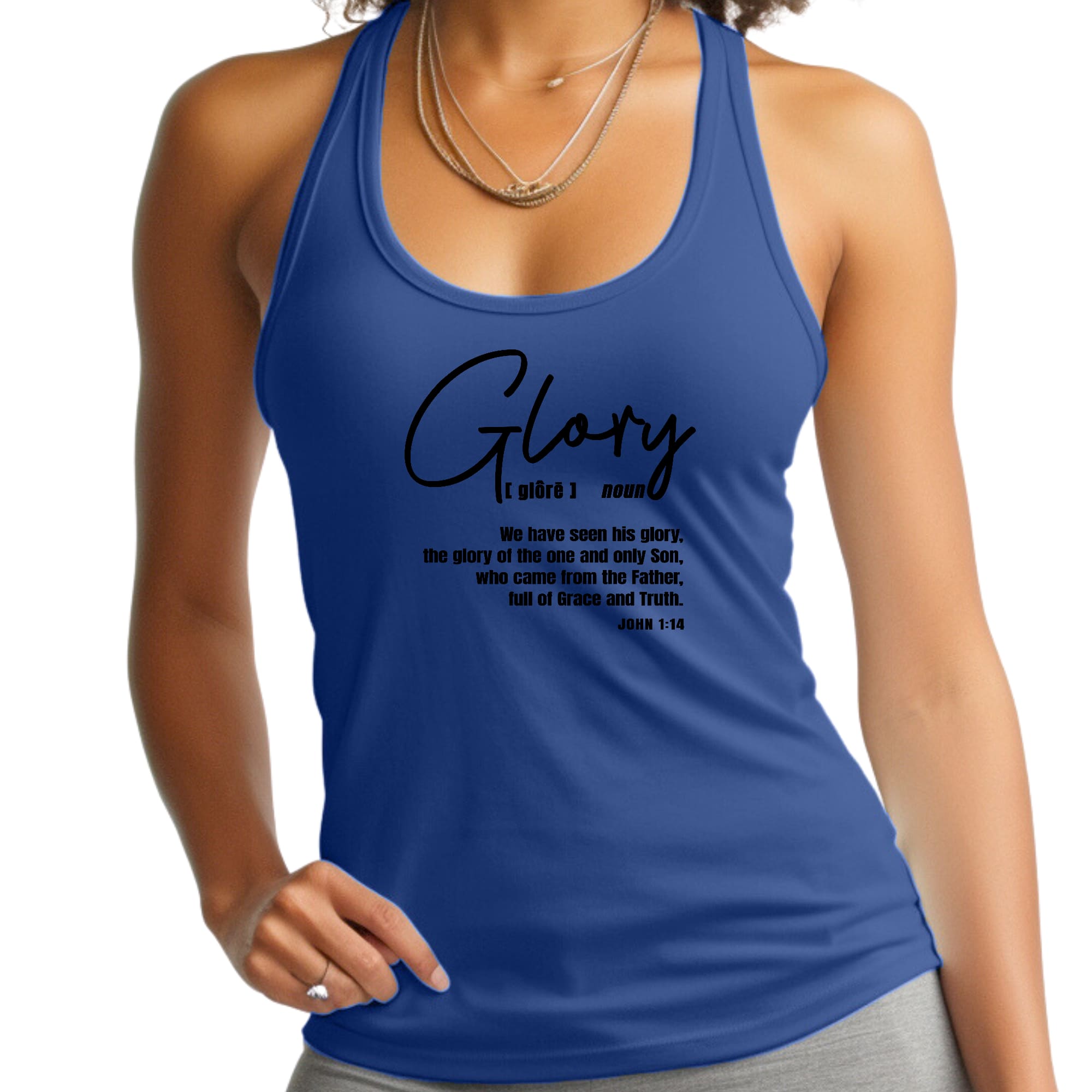 Womens Fitness Tank Top Graphic T-shirt - Glory - Christian