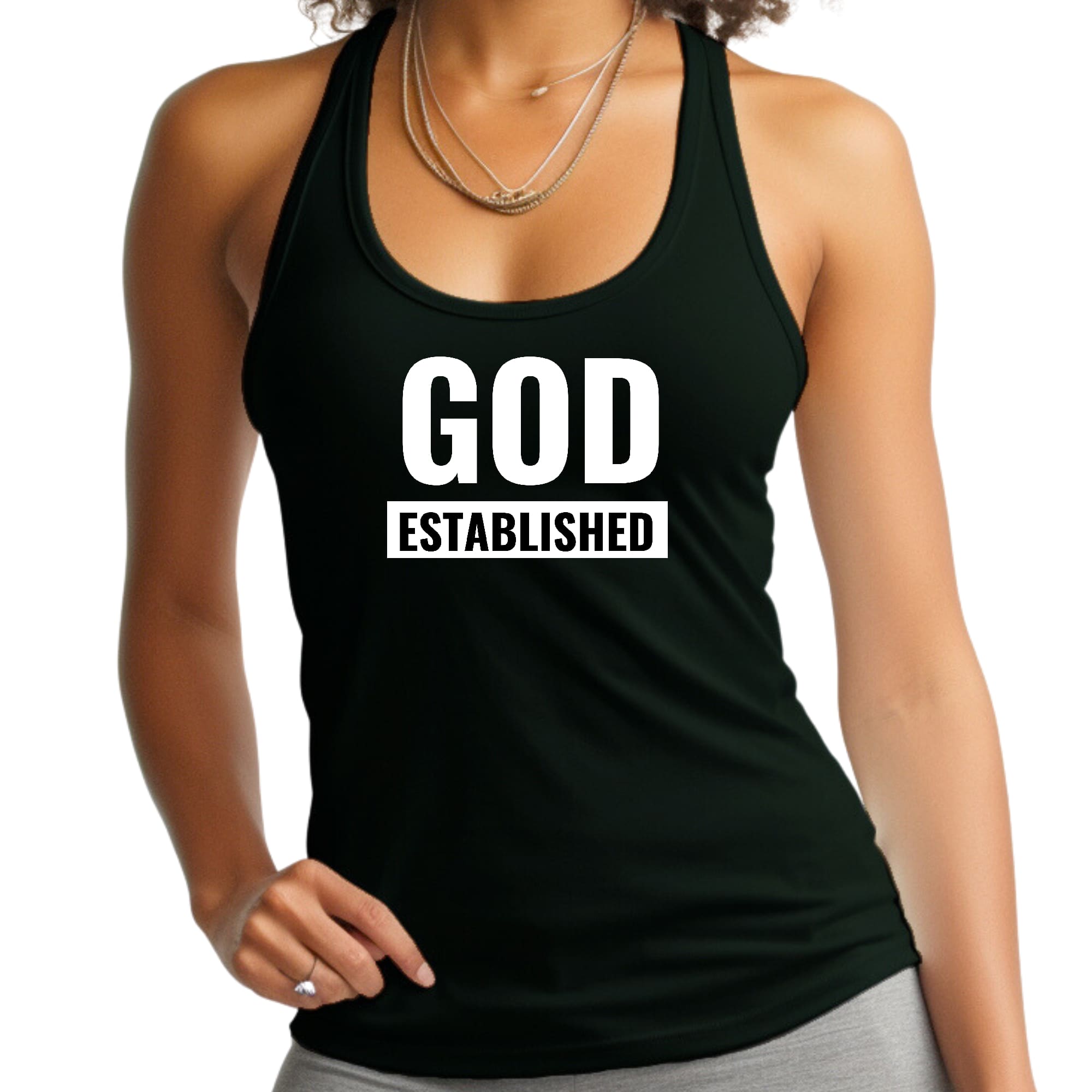 Womens Fitness Tank Top Graphic T-shirt God Established