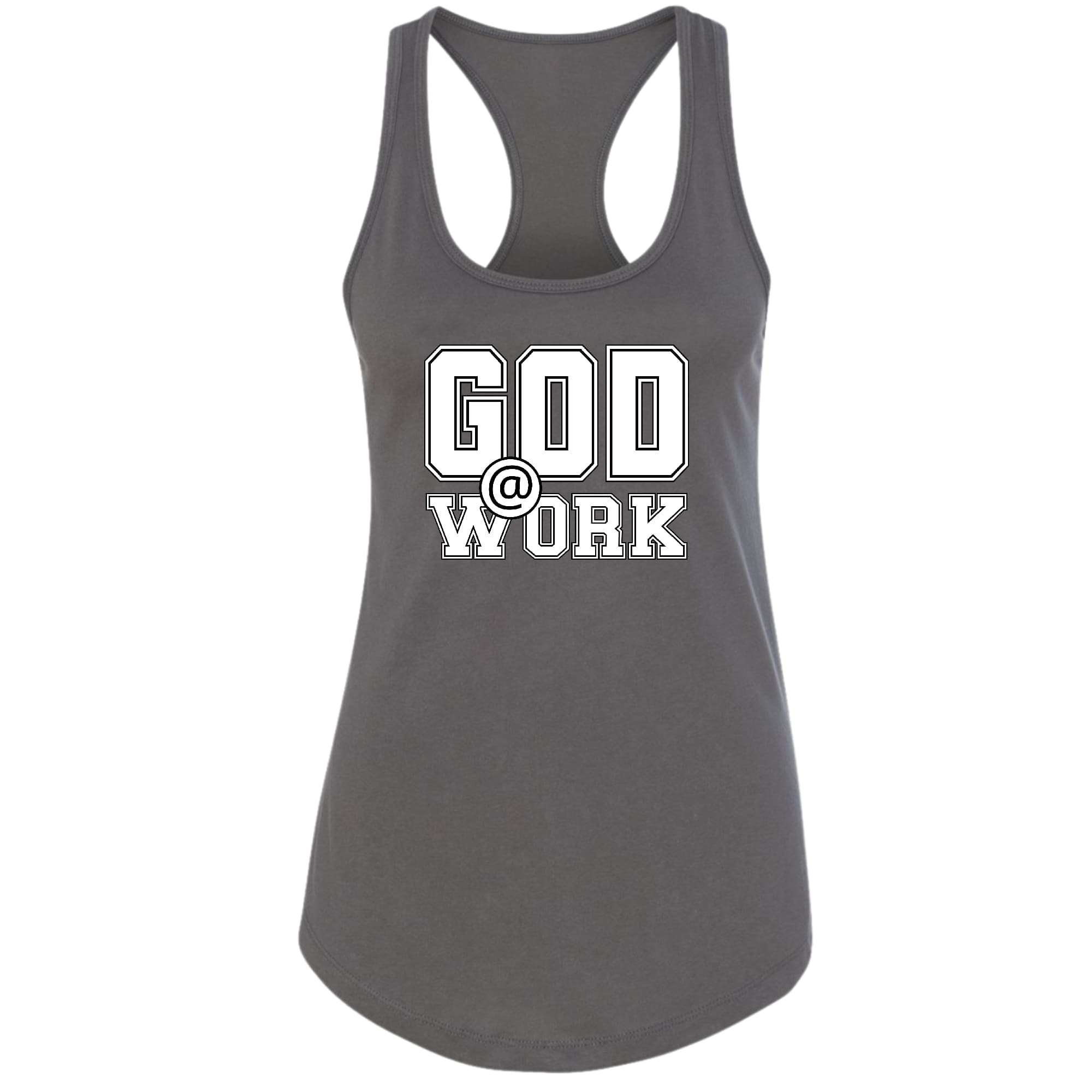 Womens Fitness Tank Top Graphic T-shirt - God @ Work Print