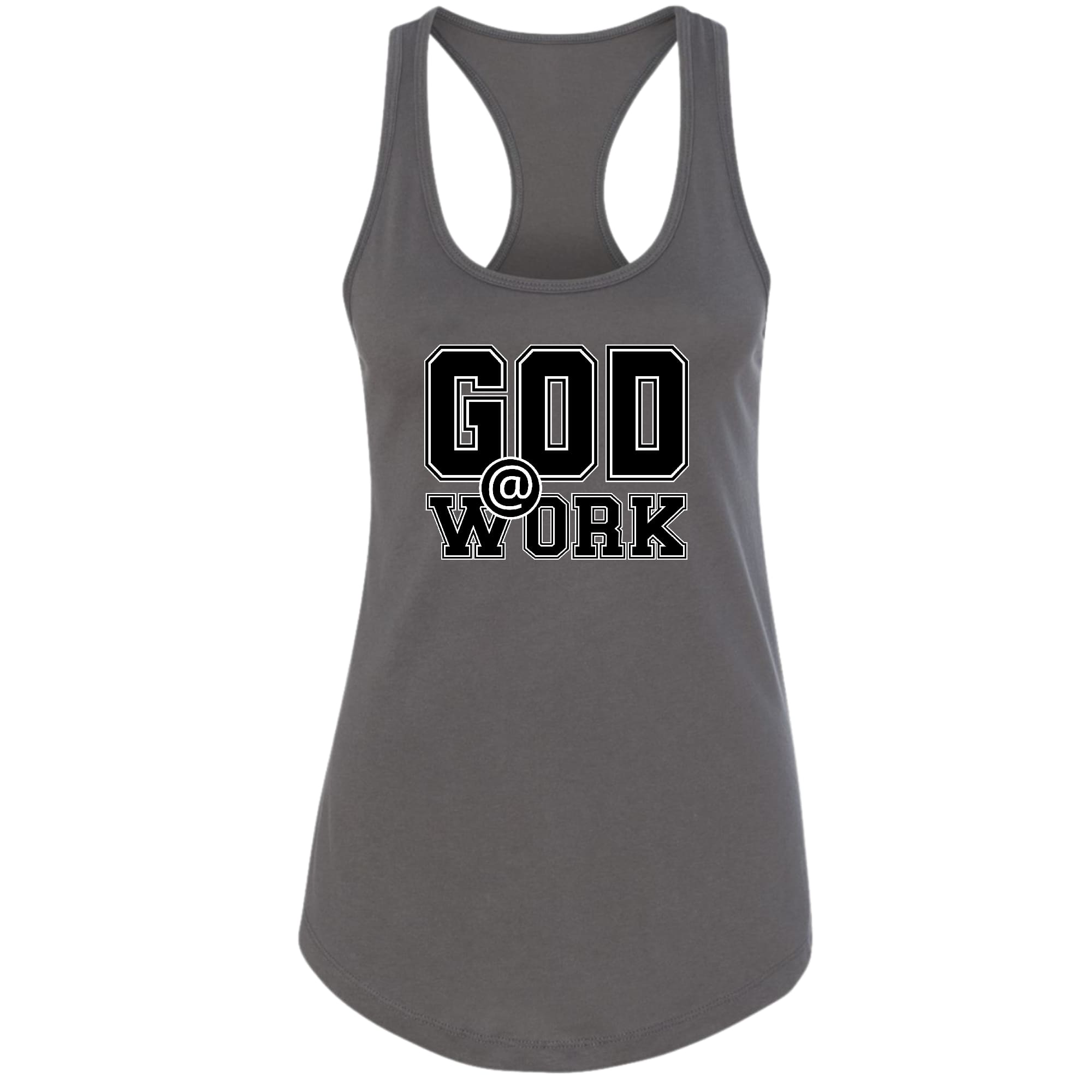 Womens Fitness Tank Top Graphic T-shirt - God @ Work Print
