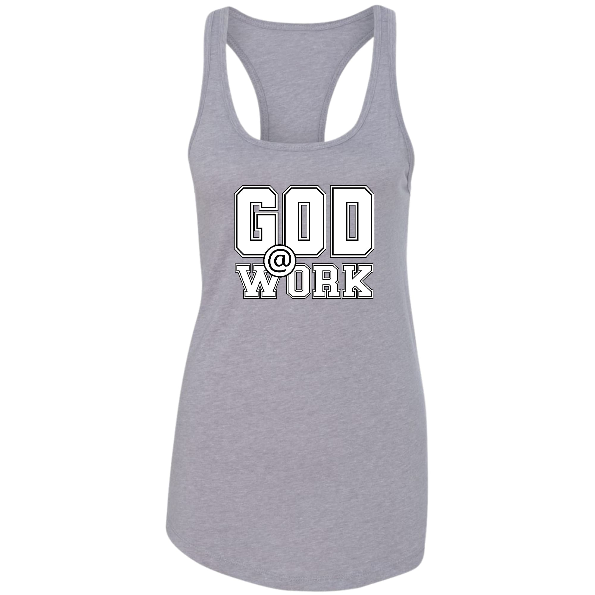 Womens Fitness Tank Top Graphic T-shirt - God @ Work Print