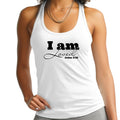 Womens Fitness Tank Top Graphic T-shirt - i am Loved - John 3:16 Black