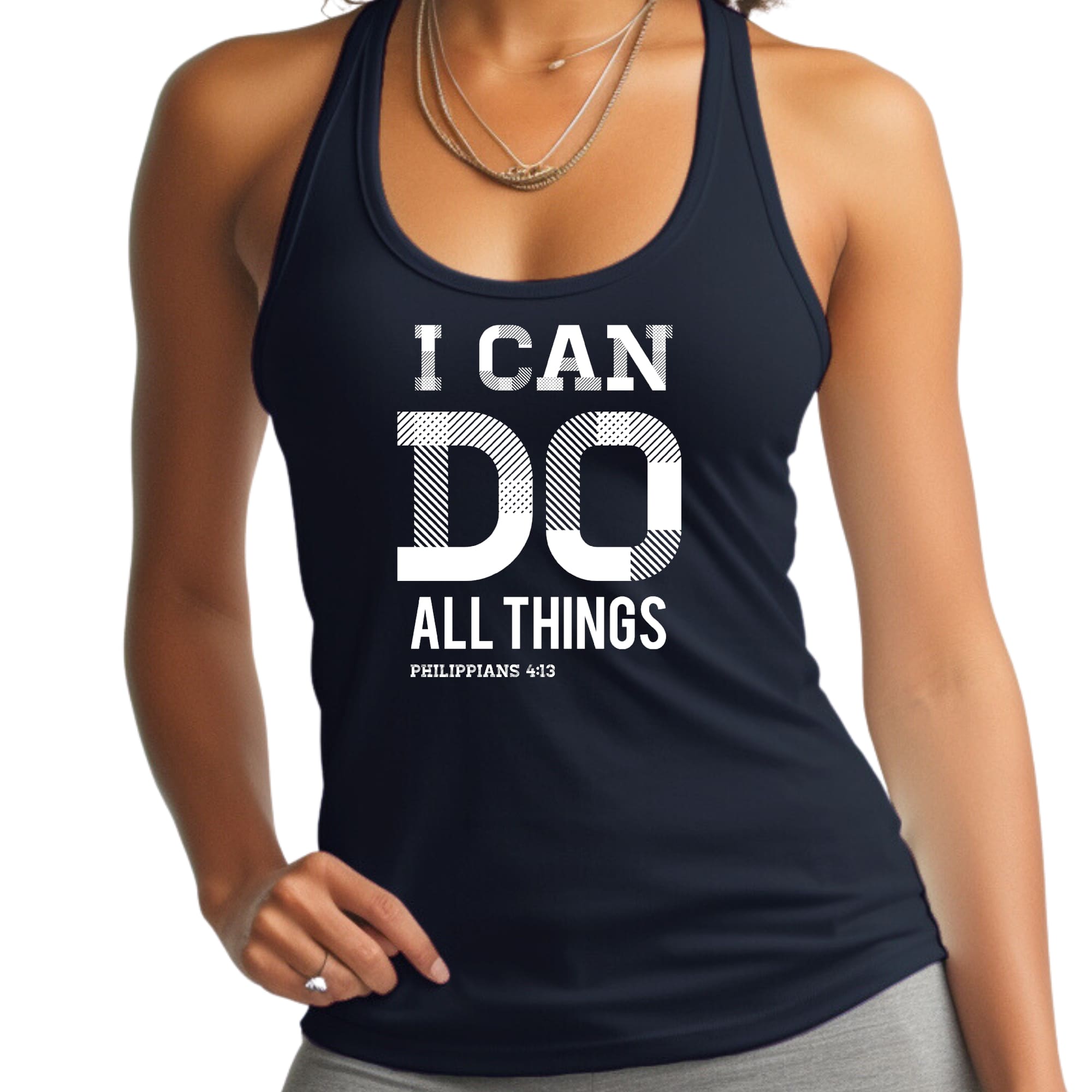 Womens Fitness Tank Top Graphic T-shirt i can do All Things