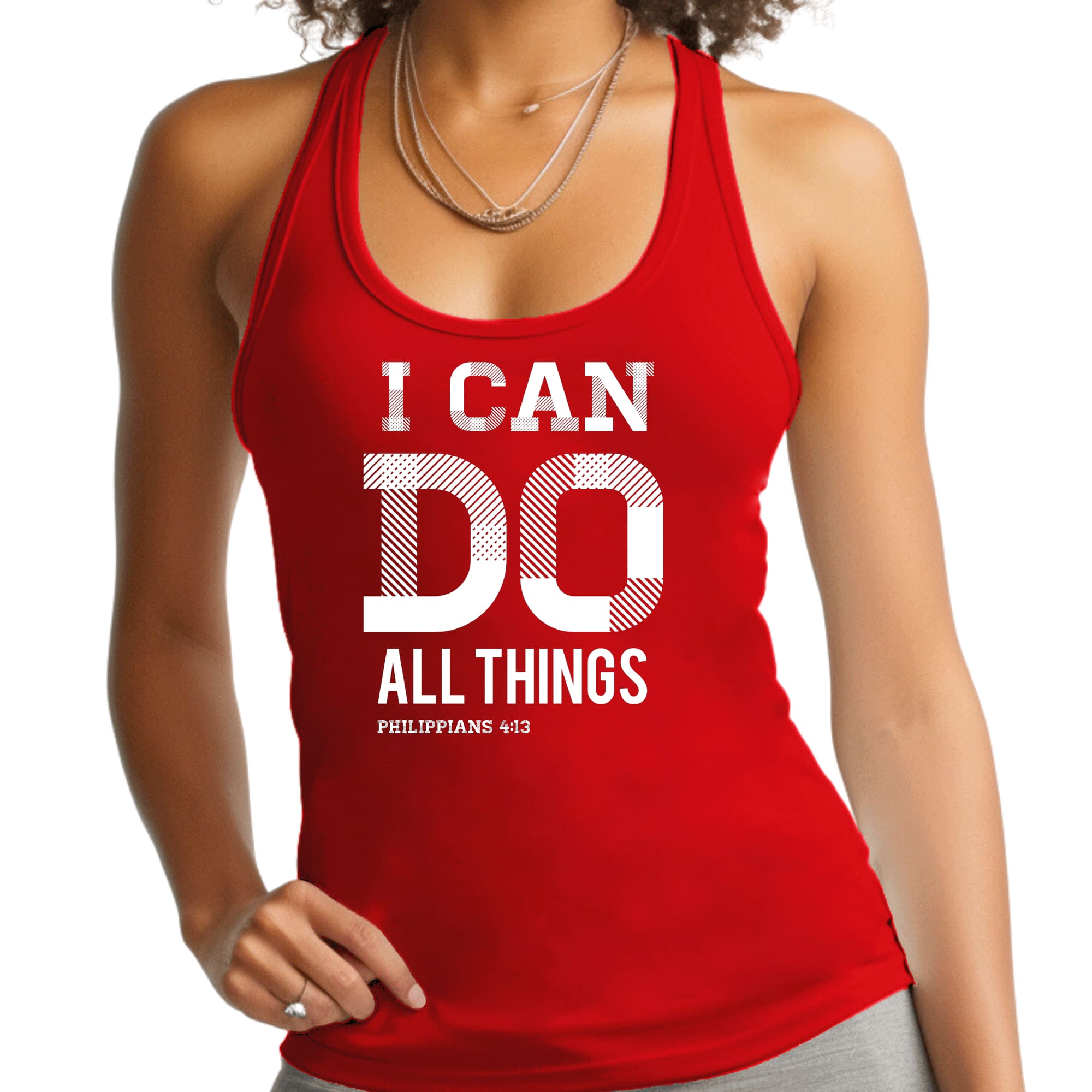 Womens Fitness Tank Top Graphic T-shirt i can do All Things