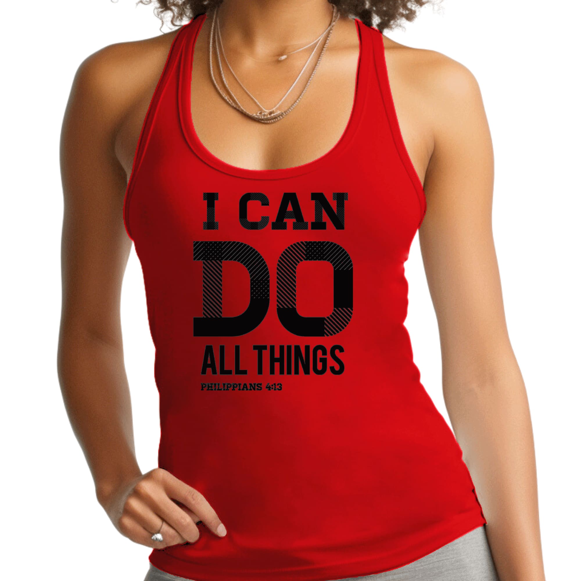 Womens Fitness Tank Top Graphic T-shirt - i can do All Things