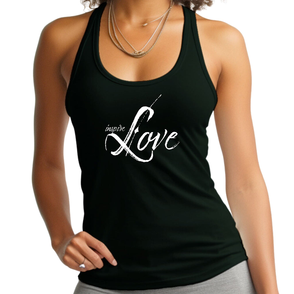 Womens Fitness Tank Top Graphic T-shirt Inspire Love