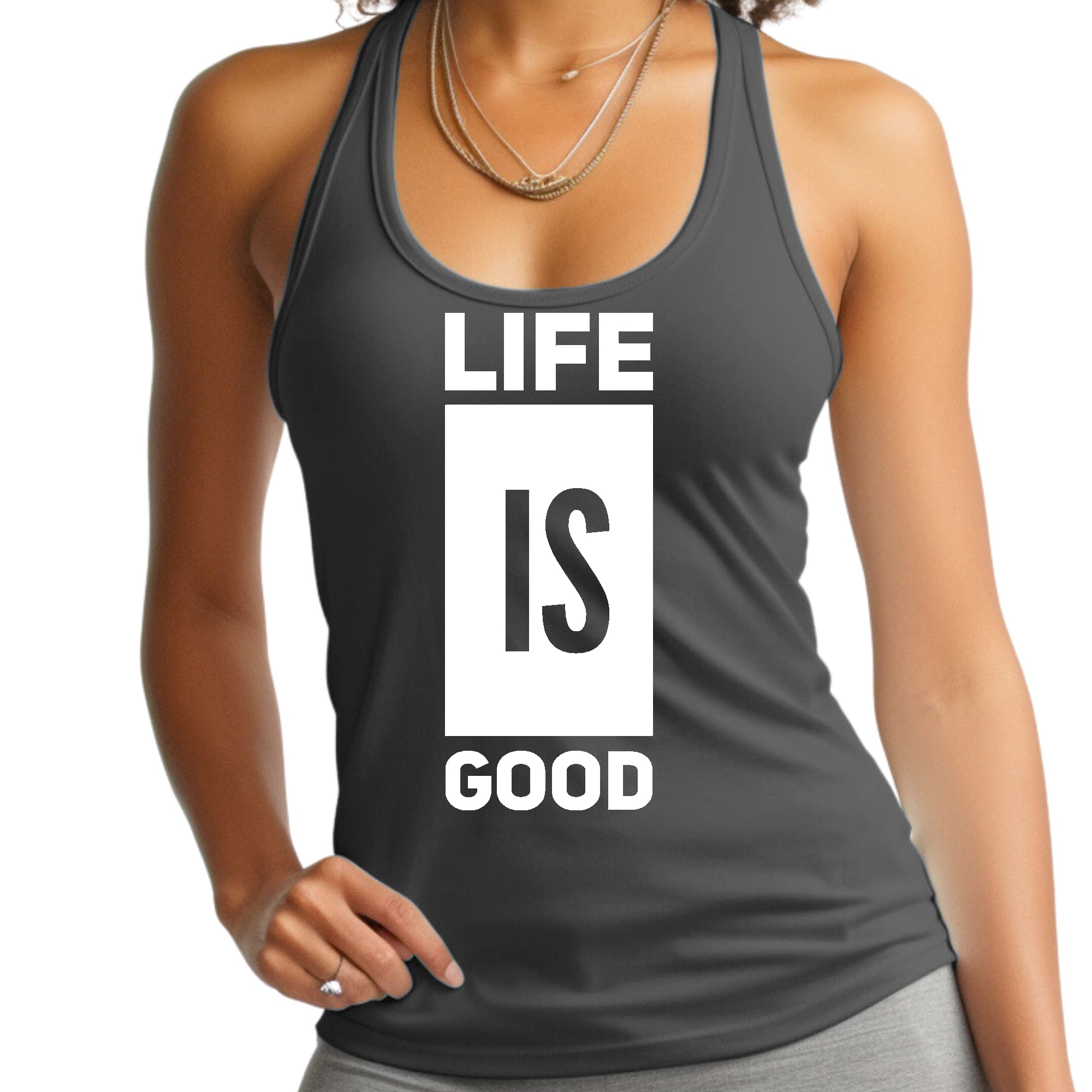 Womens Fitness Tank Top Graphic T-shirt Life is Good
