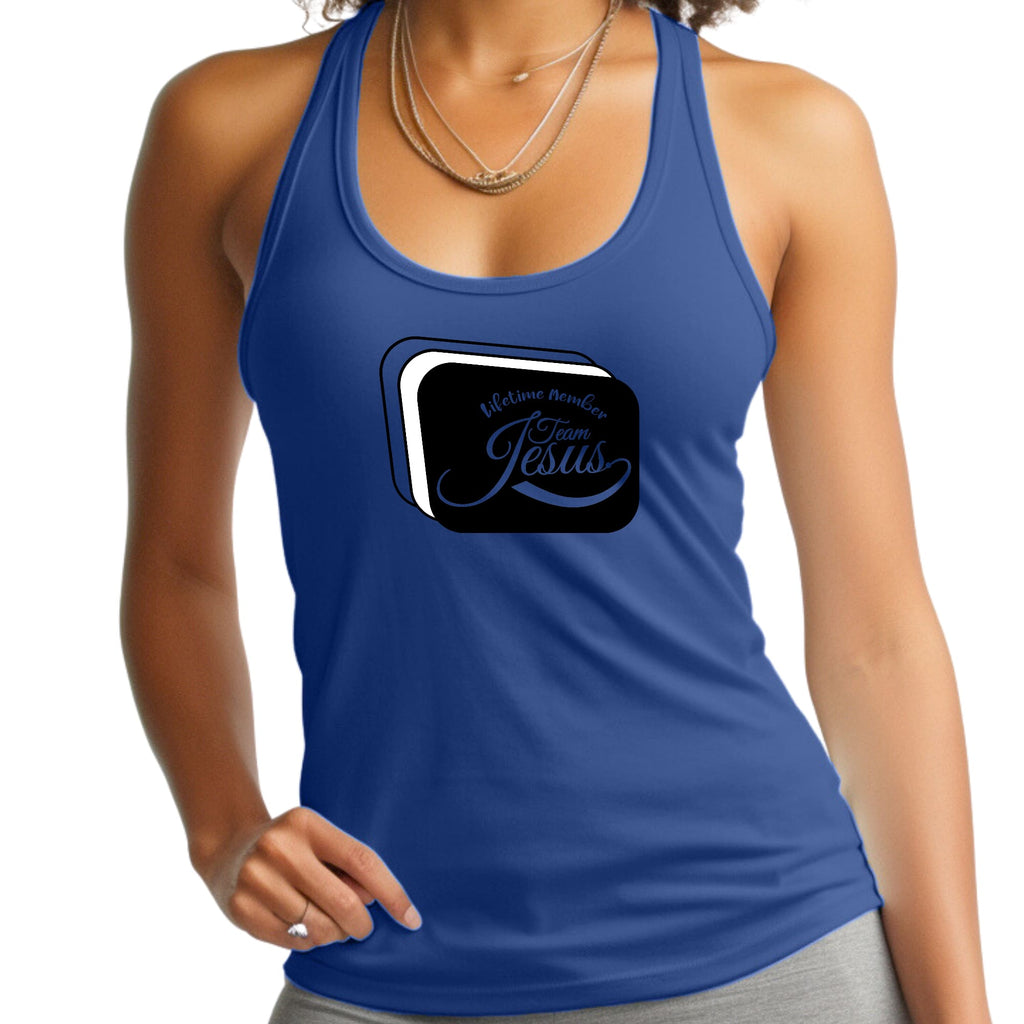 Womens Fitness Tank Top Graphic T-shirt - Lifetime Member Team Jesus