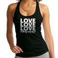 Womens Fitness Tank Top Graphic T-shirt Love All Day Every Day White