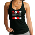 Womens Fitness Tank Top Graphic T-shirt Love Lives Here Christian