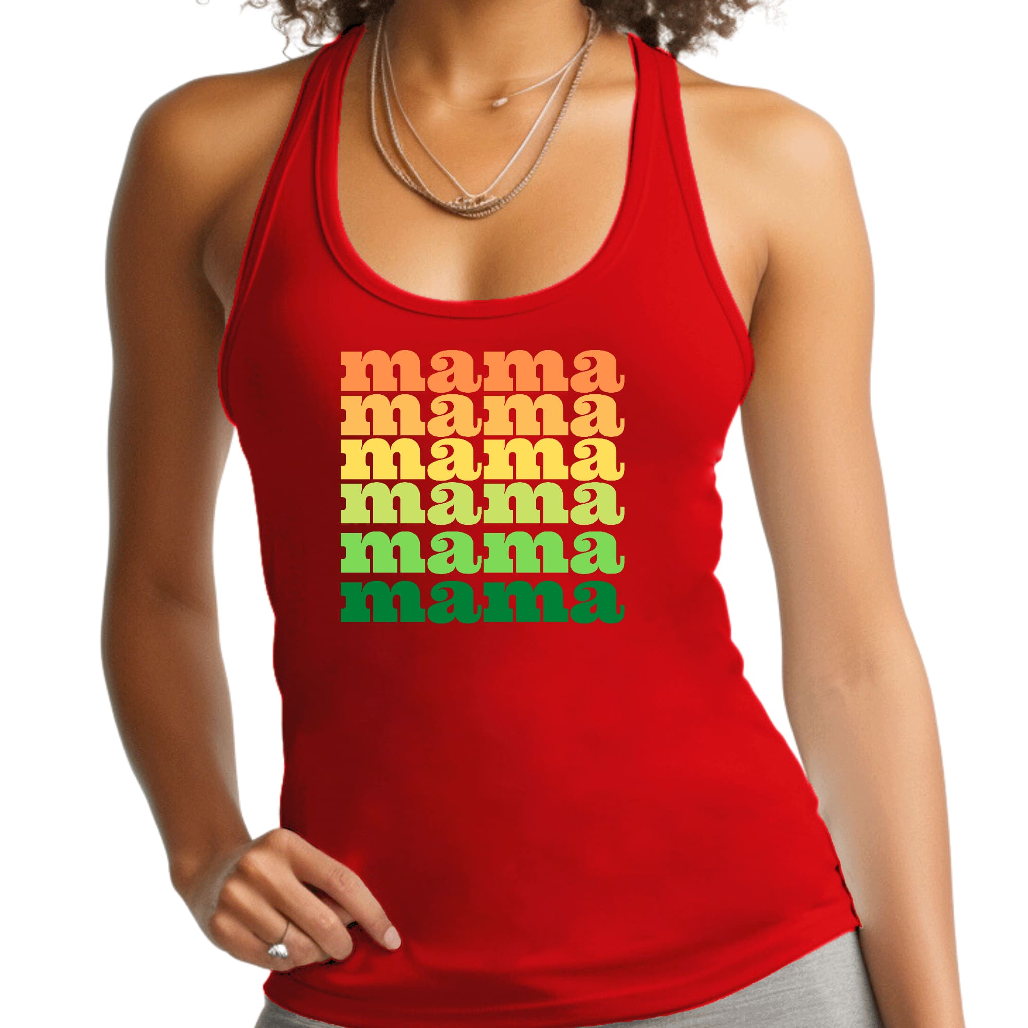 Womens Fitness Tank Top Graphic T-shirt - Mama Celebrating Mothers