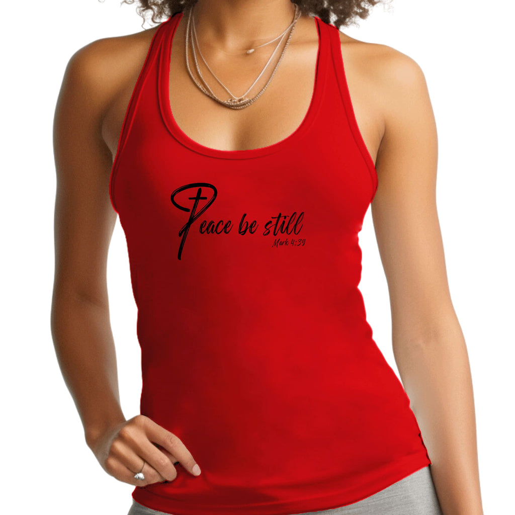 Womens Fitness Tank Top Graphic T-shirt - Peace be Still