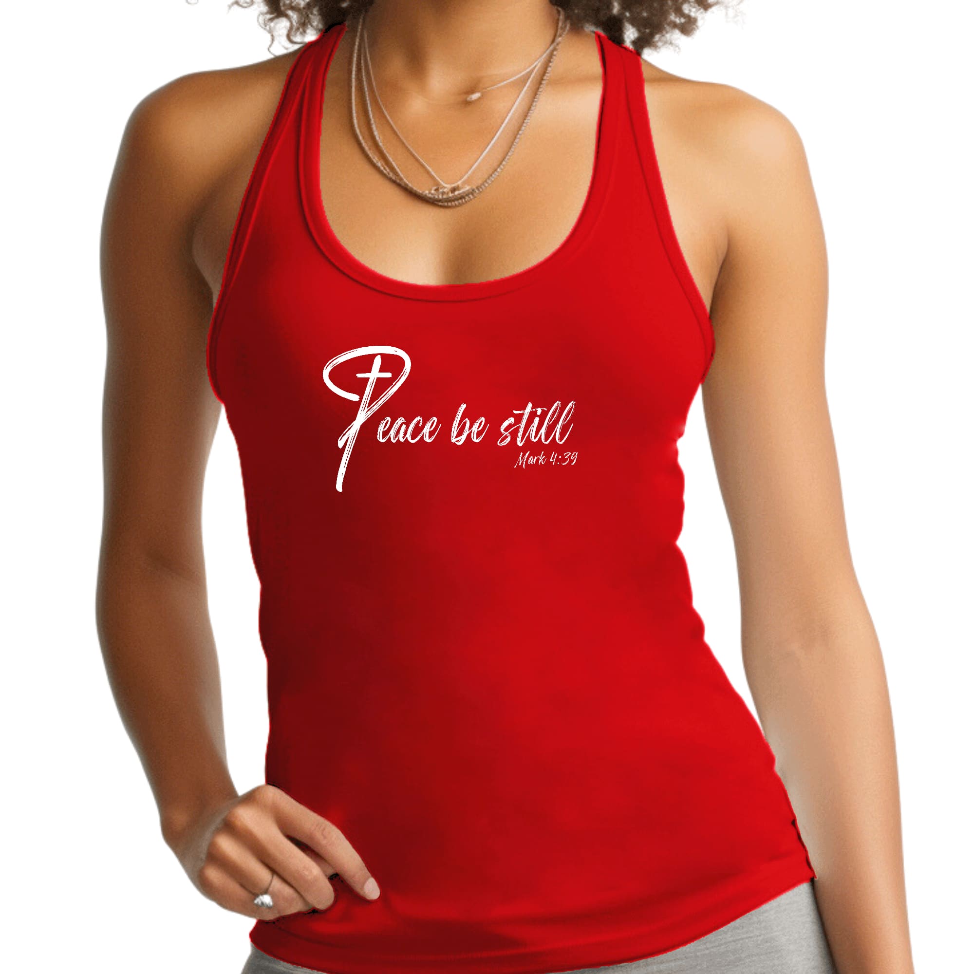 Womens Fitness Tank Top Graphic T-shirt Peace be Still
