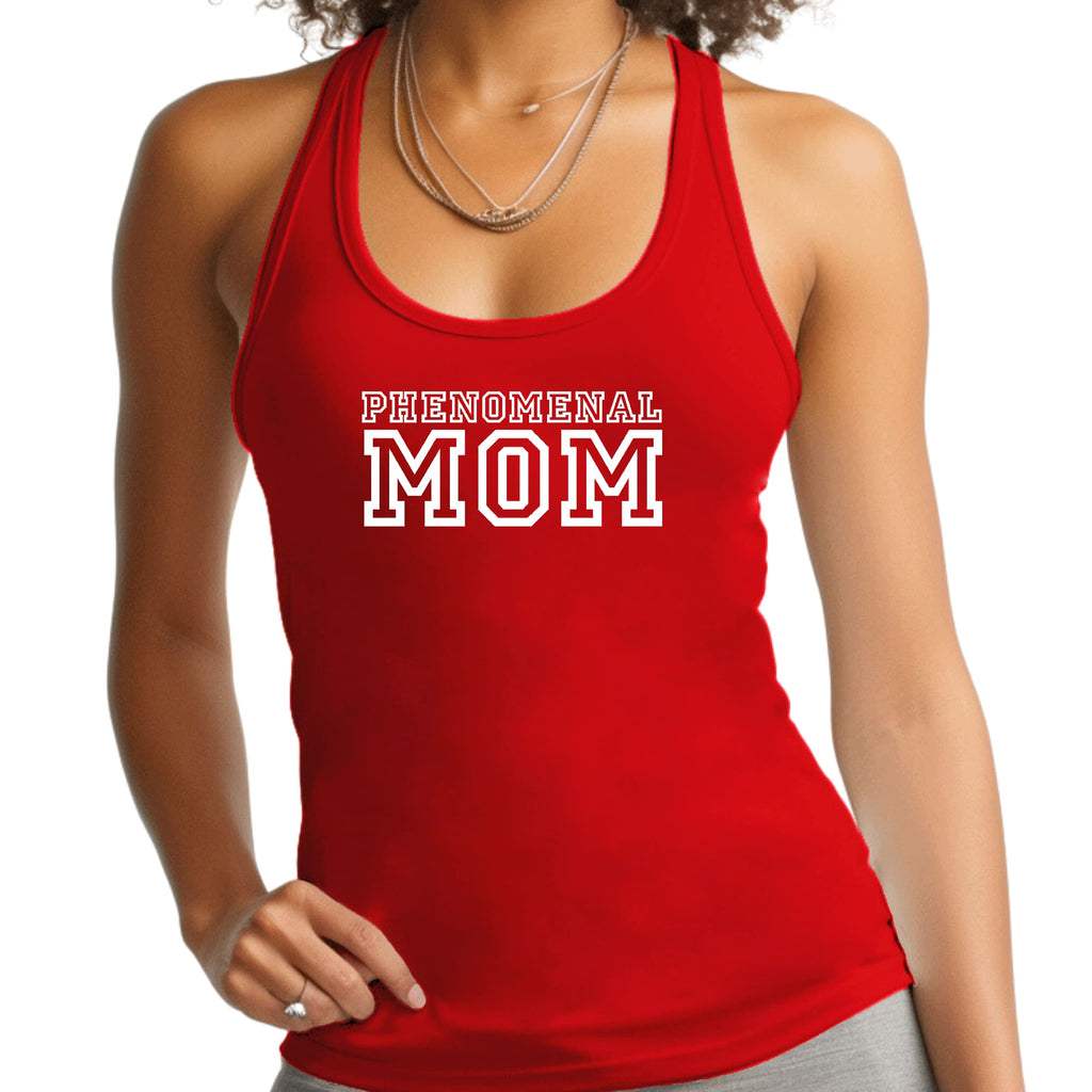Womens Fitness Tank Top Graphic T-shirt Phenomenal Mom Print