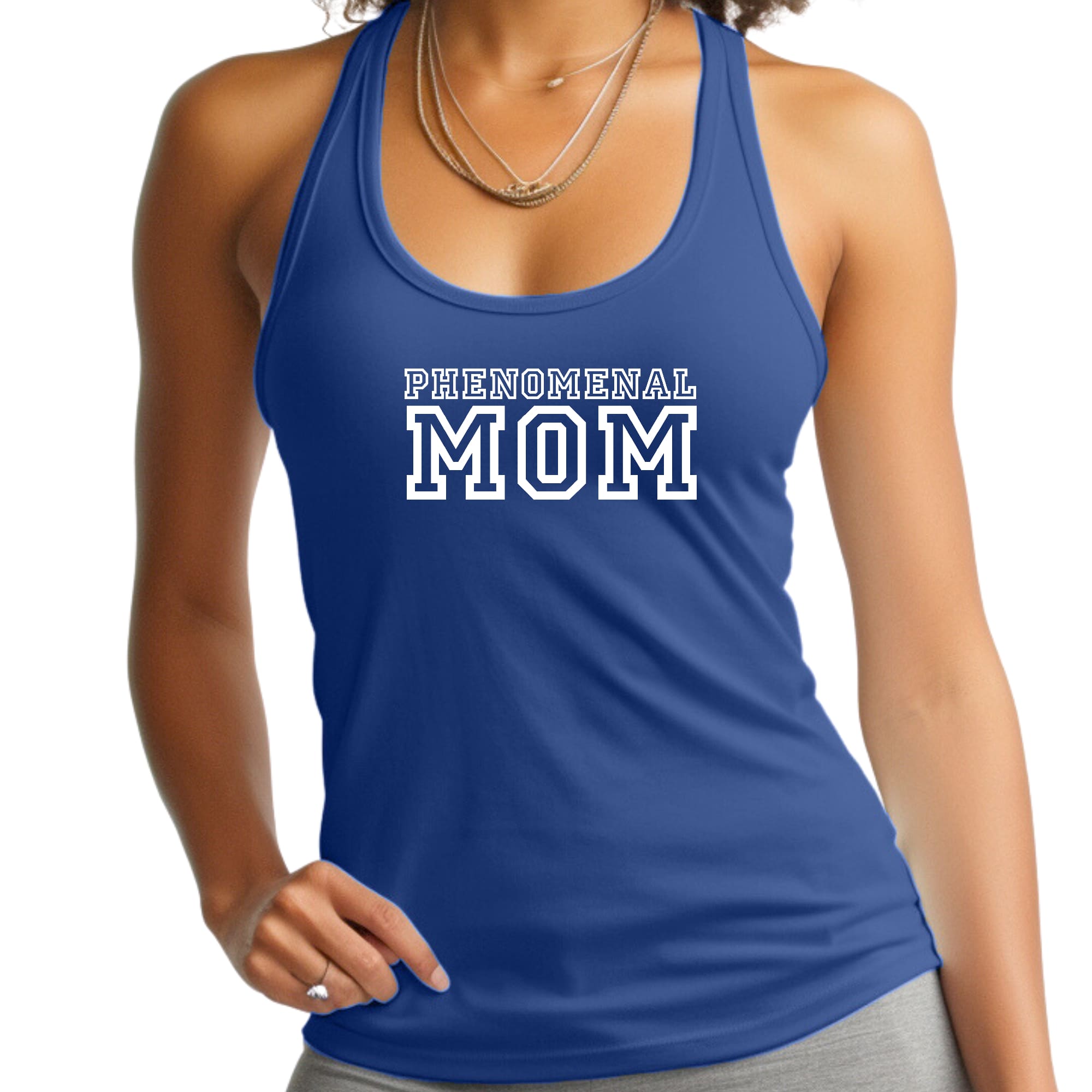 Womens Fitness Tank Top Graphic T-shirt Phenomenal Mom Print