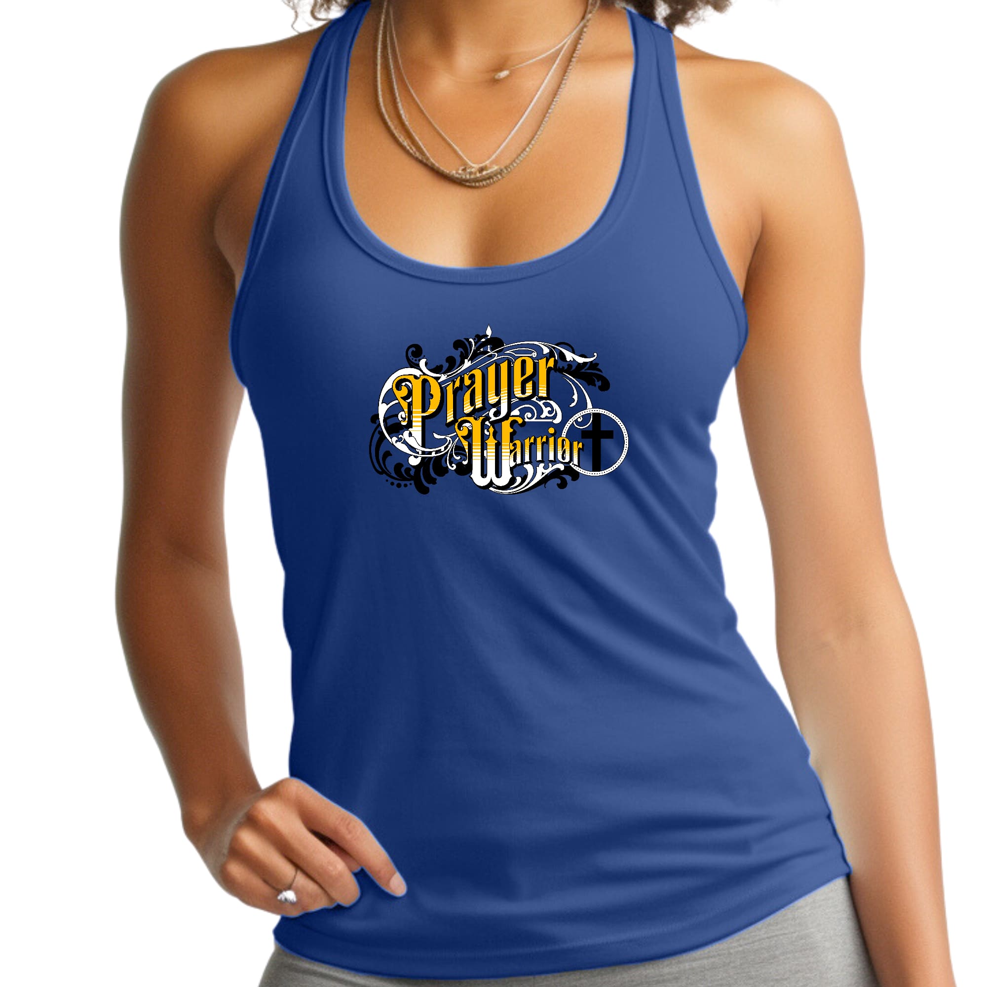 Womens Fitness Tank Top Graphic T-shirt - Prayer Warrior Victorian