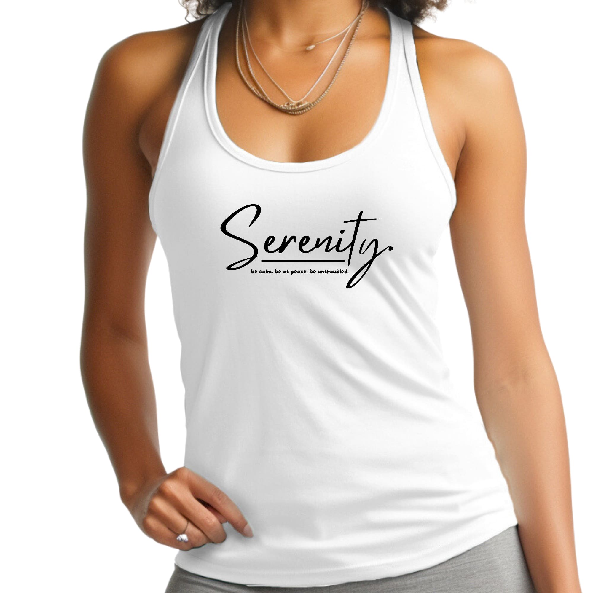 Womens Fitness Tank Top Graphic T-shirt - Serenity - be Calm
