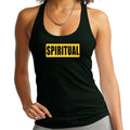 Womens Fitness Tank Top Graphic T-shirt - Spiritual Yellow Gold