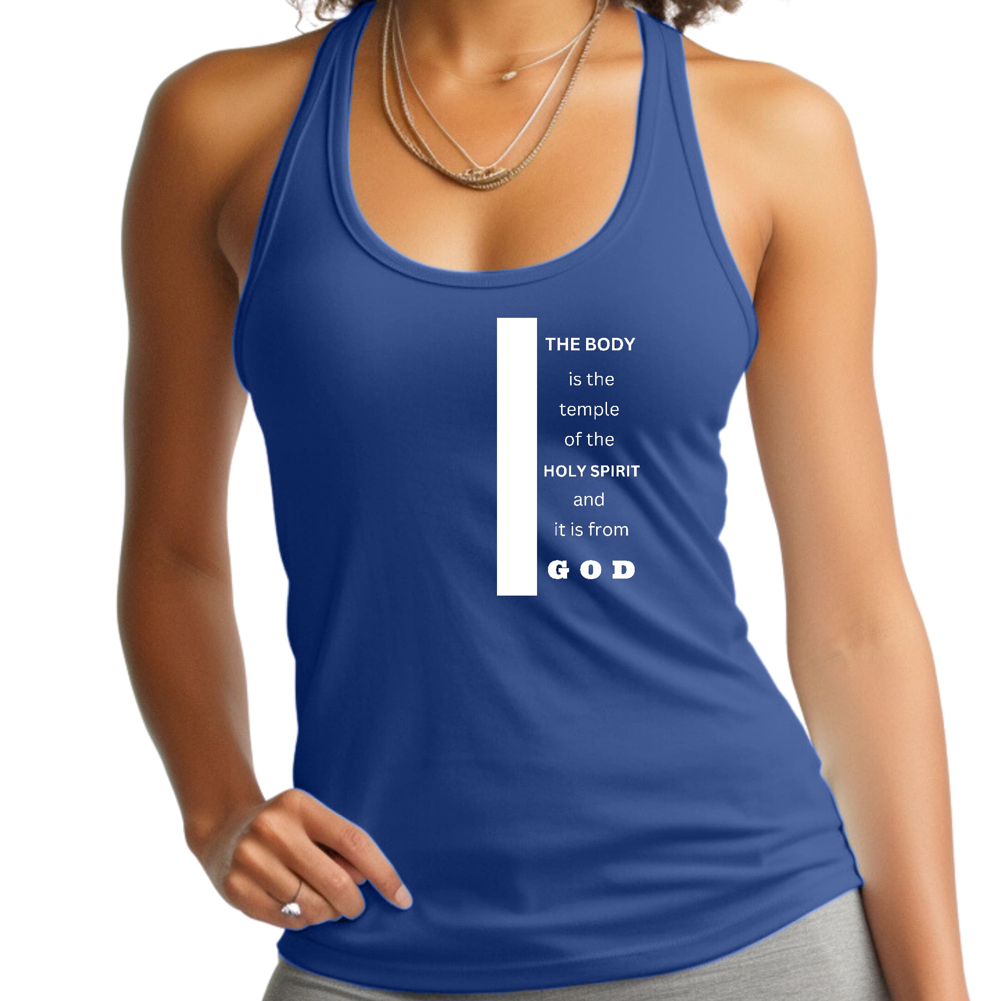 Womens Fitness Tank Top Graphic T-shirt the Body is the Temple