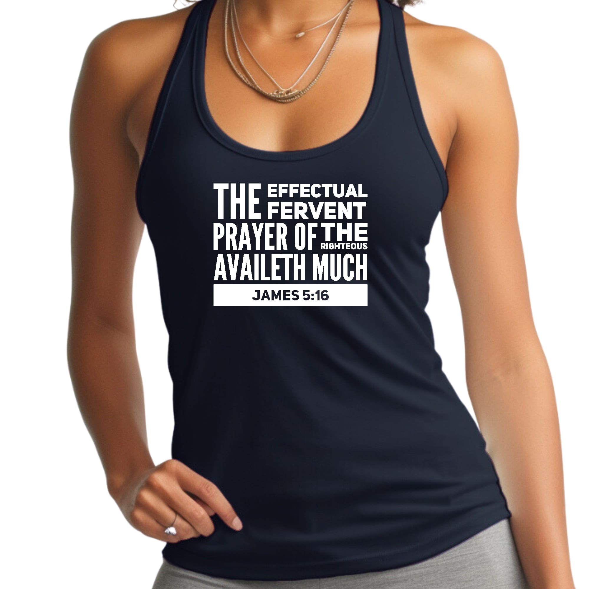 Womens Fitness Tank Top Graphic T-shirt the Effectual Fervent Prayer