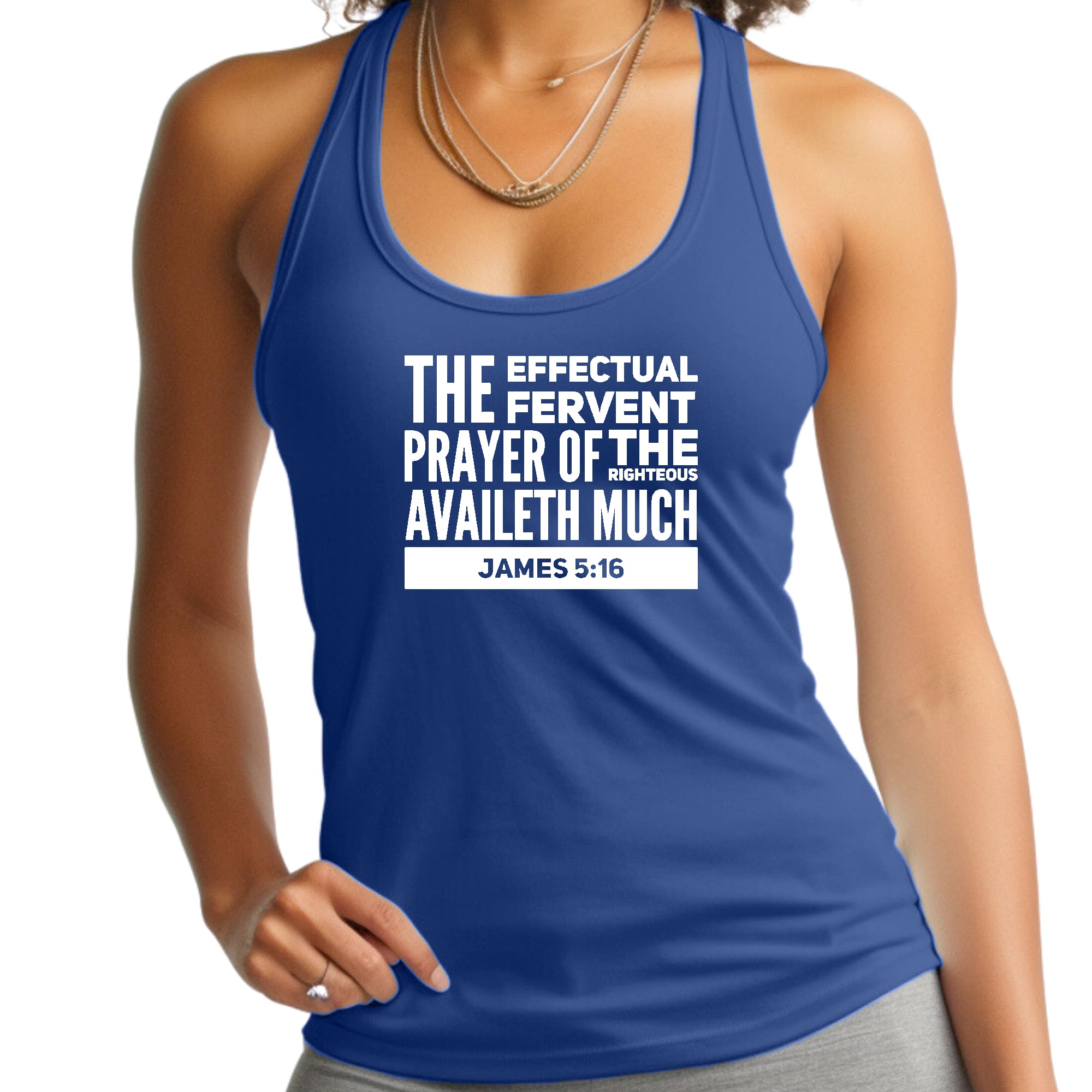 Womens Fitness Tank Top Graphic T-shirt the Effectual Fervent Prayer