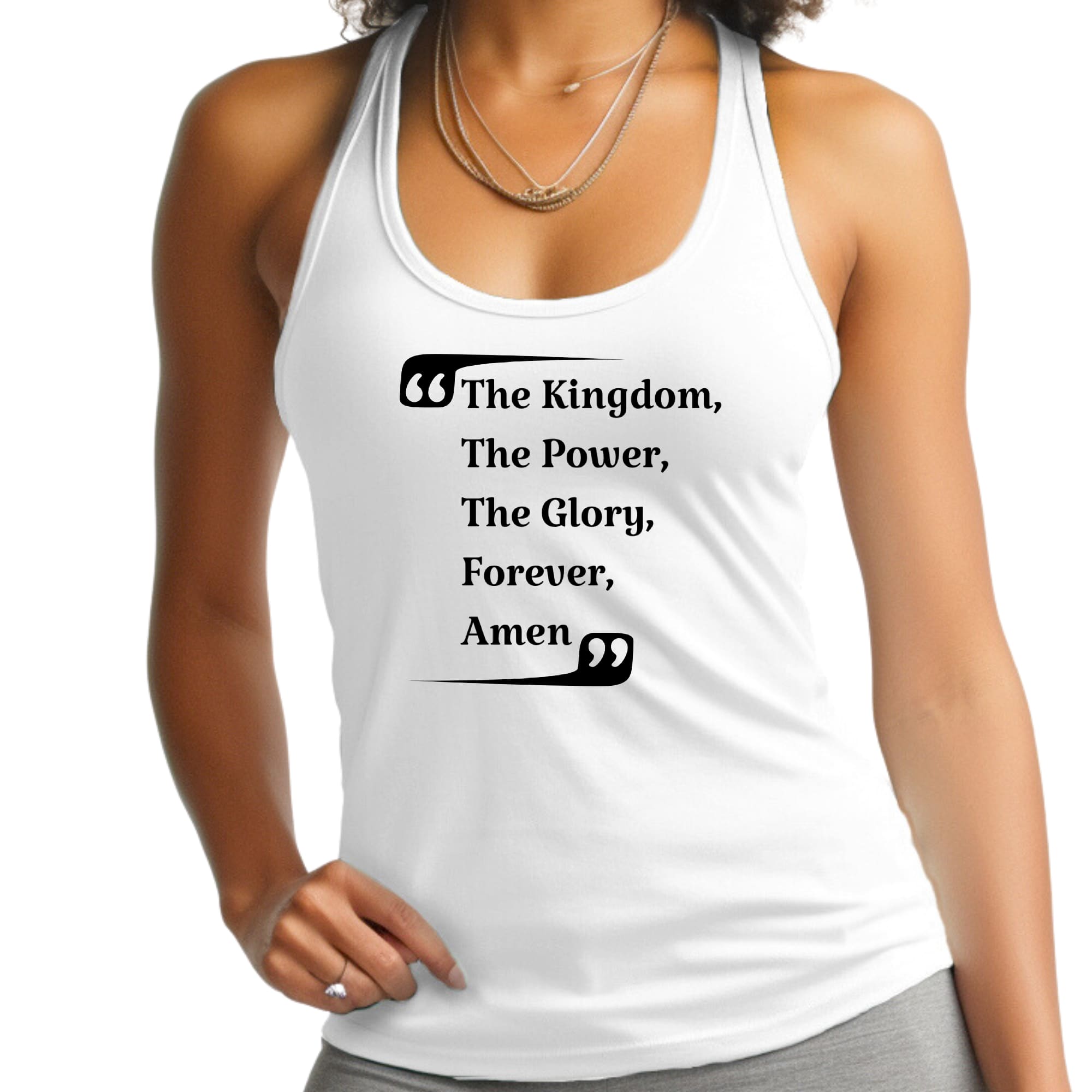 Womens Fitness Tank Top Graphic T-shirt - the Kingdom the Power