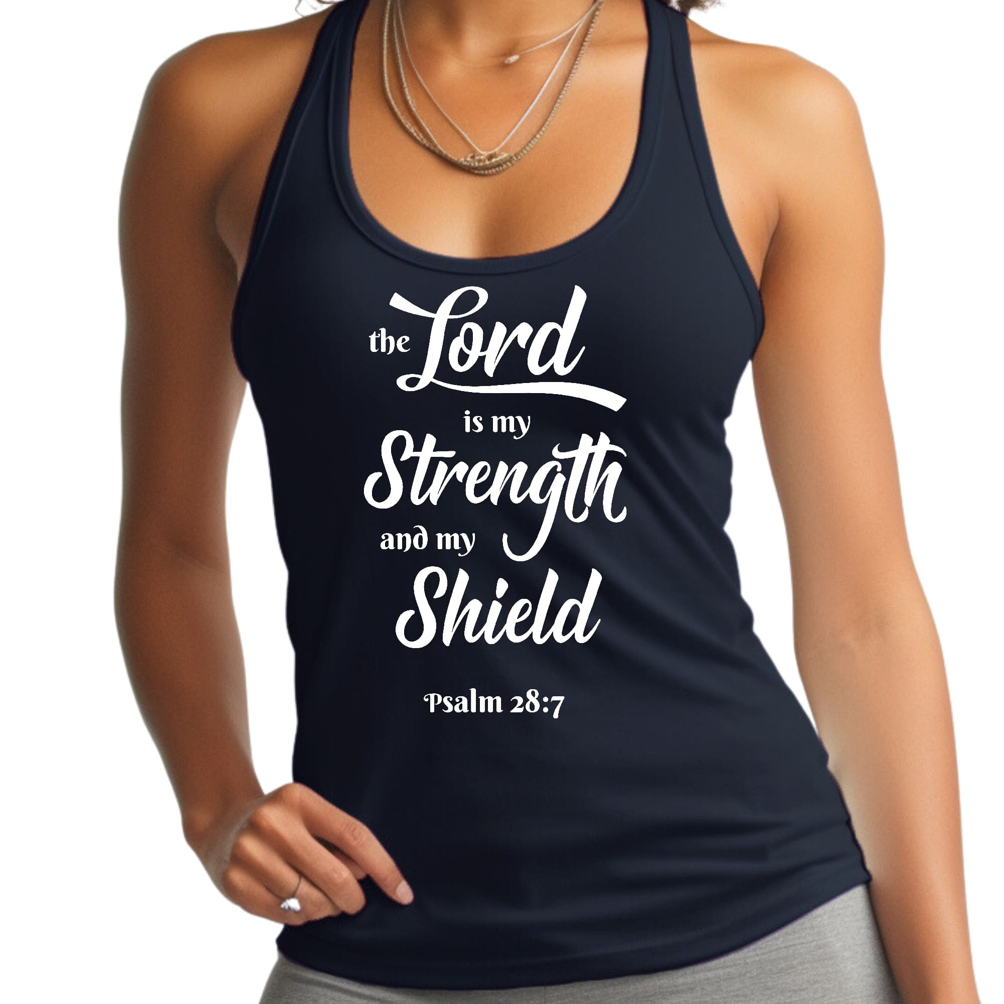 Womens Fitness Tank Top Graphic T-shirt the Lord is my Strength