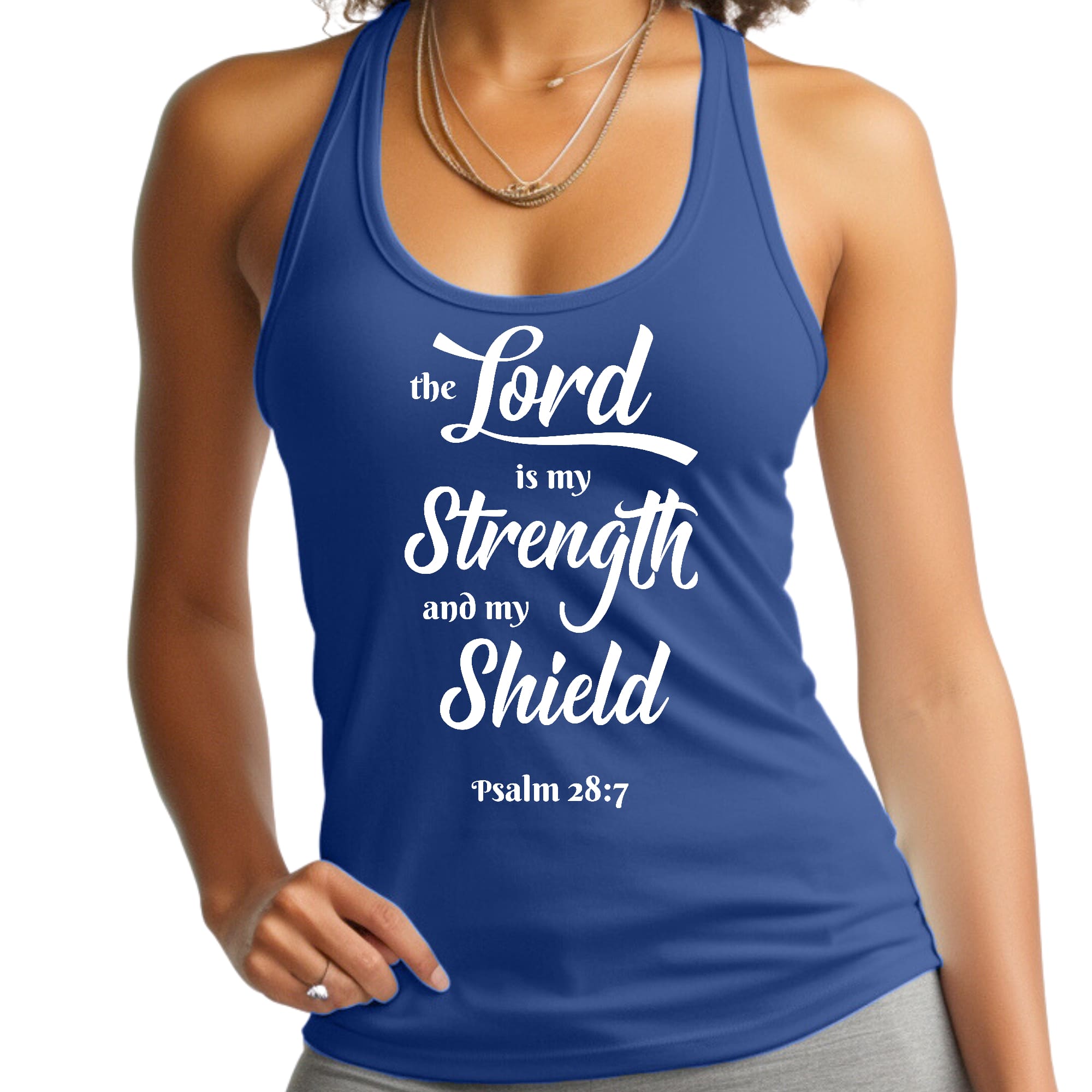 Womens Fitness Tank Top Graphic T-shirt the Lord is my Strength