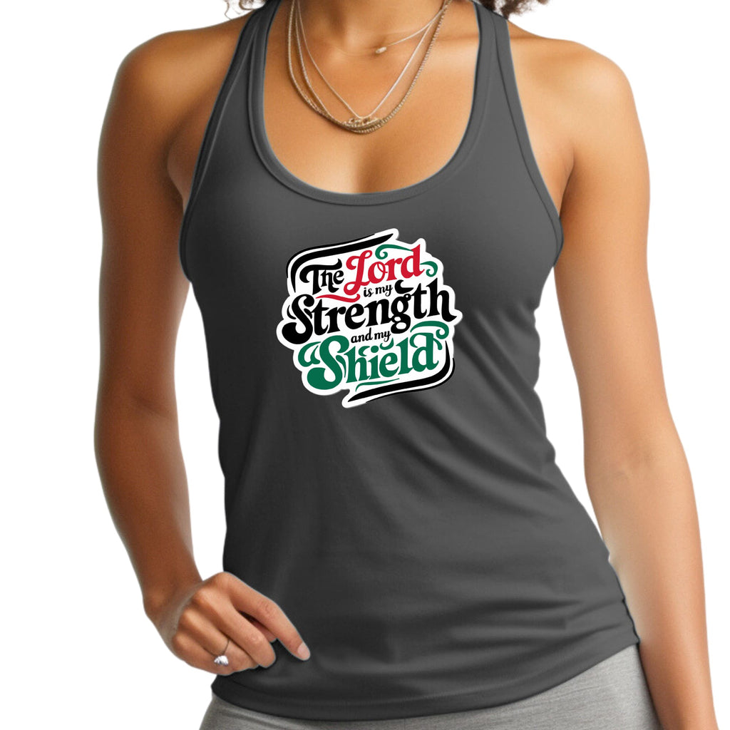 Womens Fitness Tank Top Graphic T-shirt - the Lord is my Strength