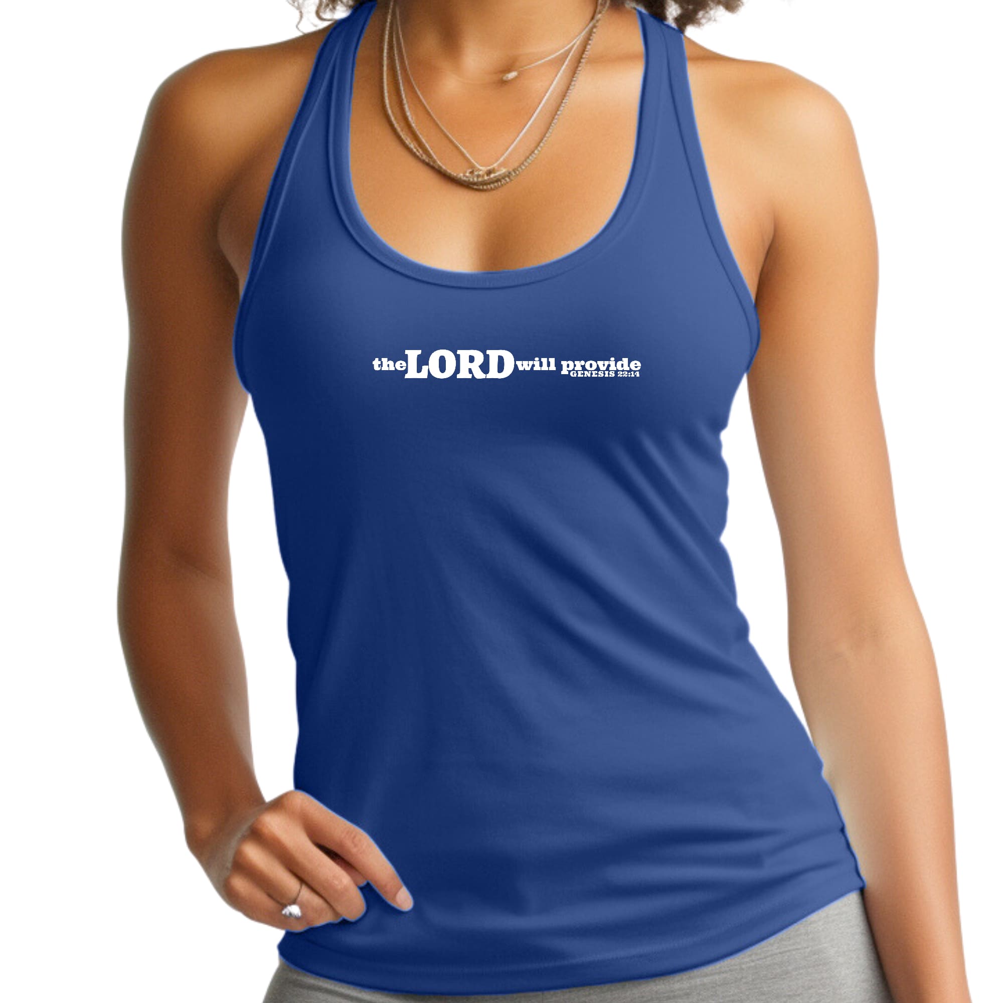 Womens Fitness Tank Top Graphic T-shirt the Lord will Provide Print