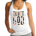 Womens Fitness Tank Top Graphic T-shirt - Trust God Floral Print