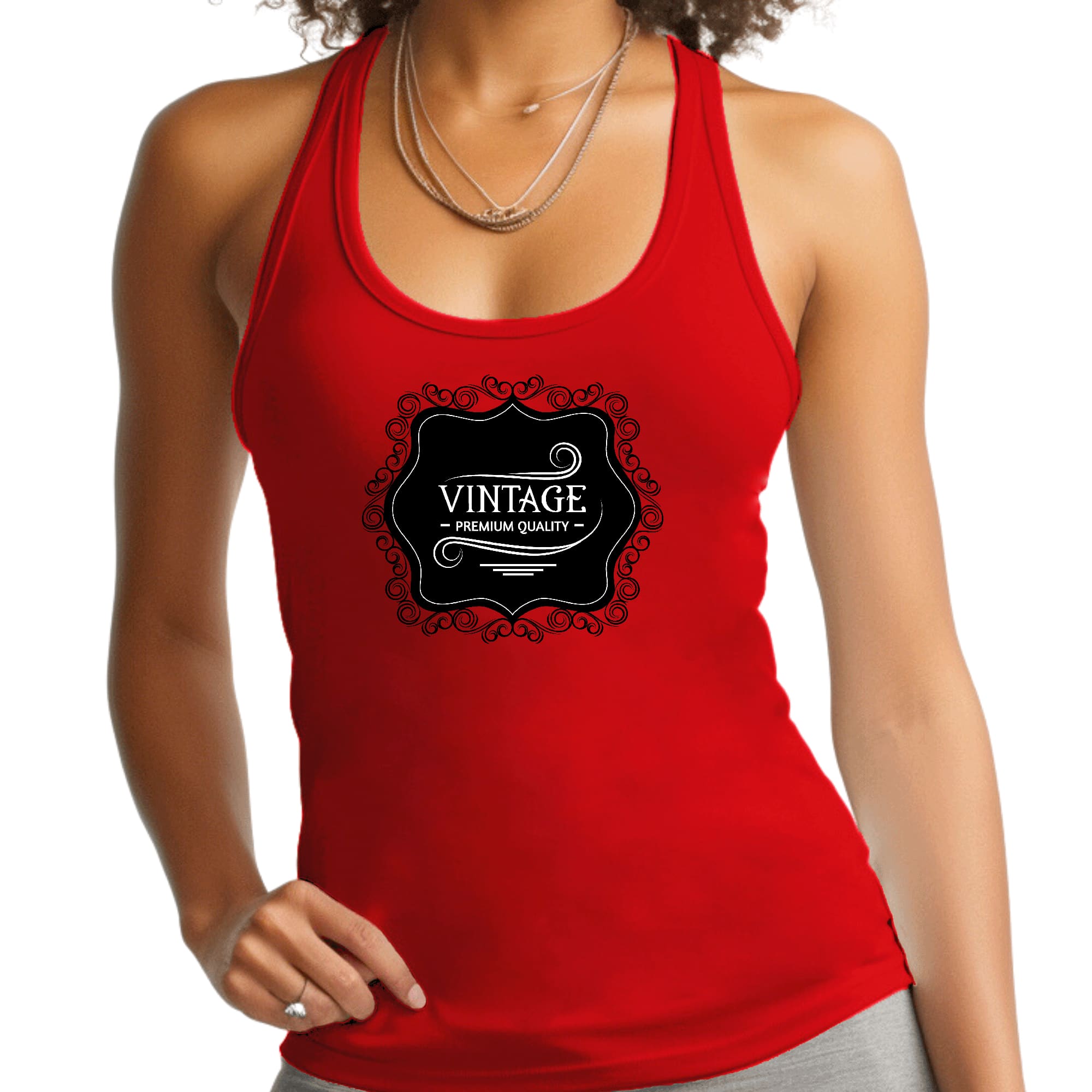 Womens Fitness Tank Top Graphic T-shirt - Vintage Premium Quality