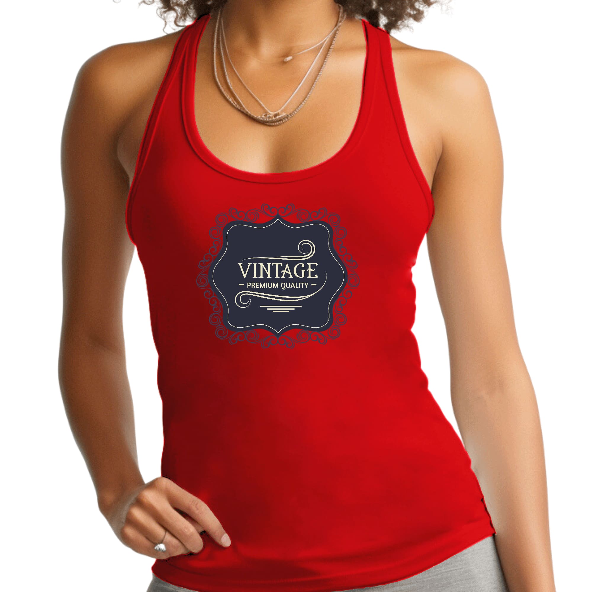 Womens Fitness Tank Top Graphic T-shirt - Vintage Premium Quality