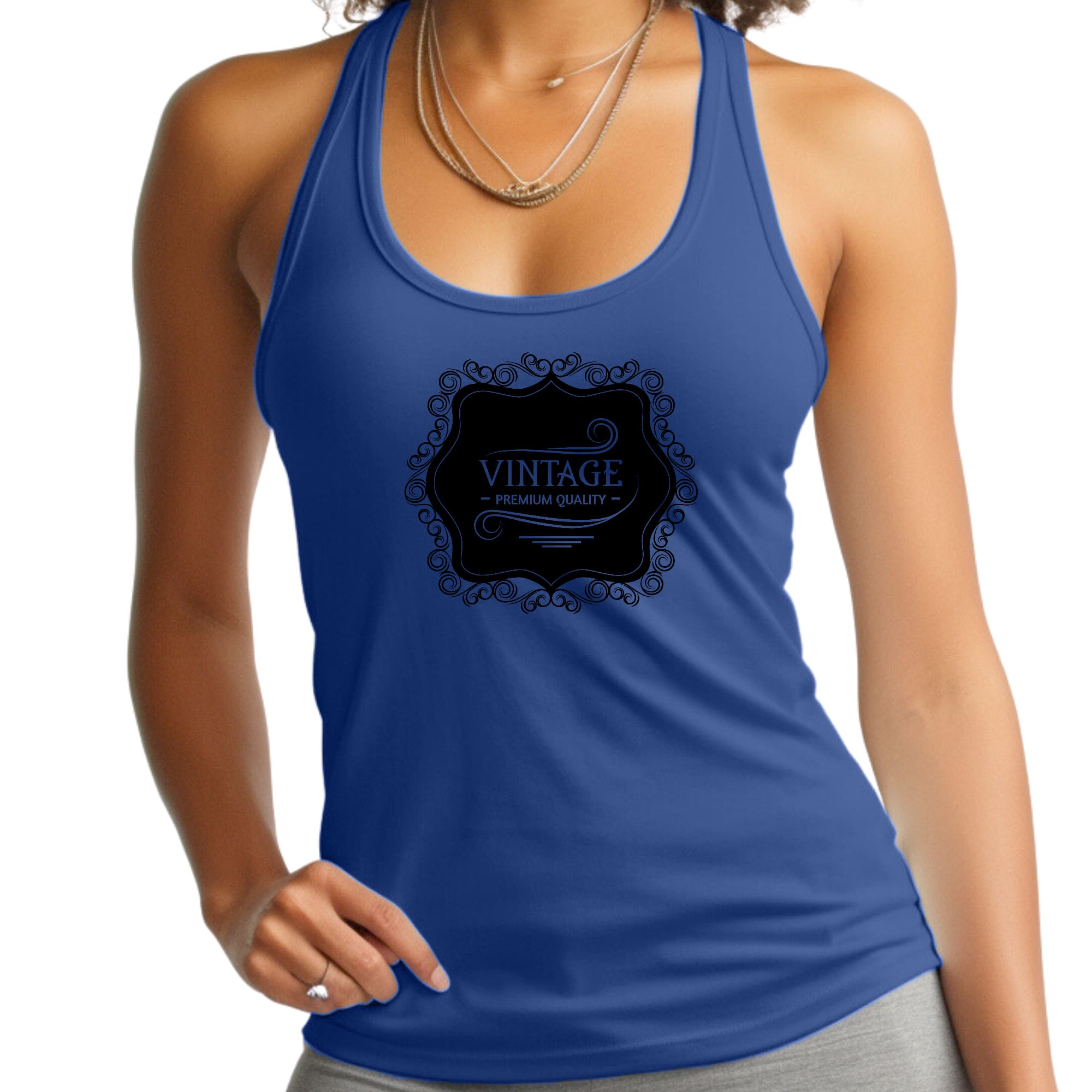 Womens Fitness Tank Top Graphic T-shirt - Vintage Premium Quality