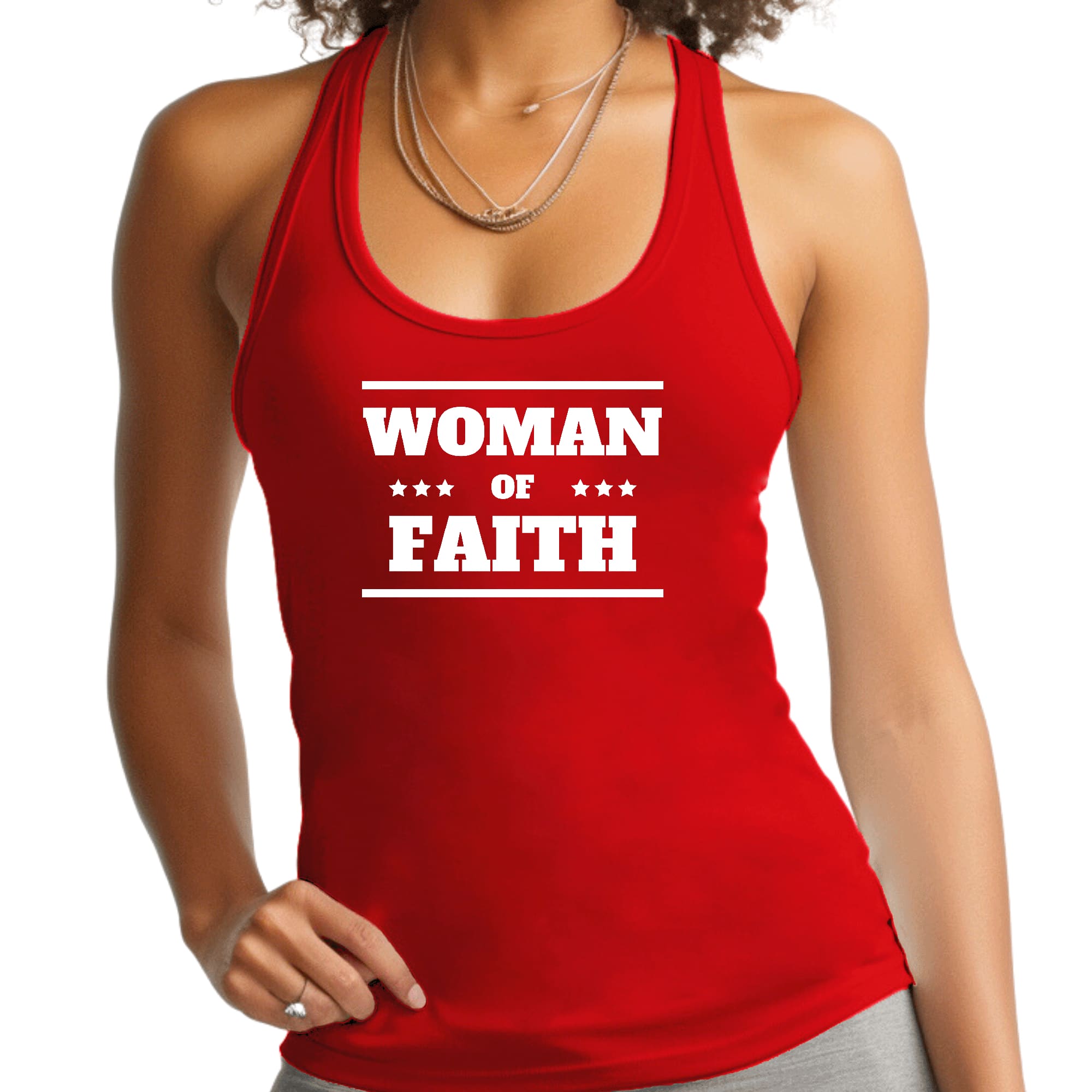 Womens Fitness Tank Top Graphic T-shirt Woman of Faith
