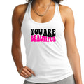 Womens Fitness Tank Top Graphic T-shirt - you are Beautiful Print
