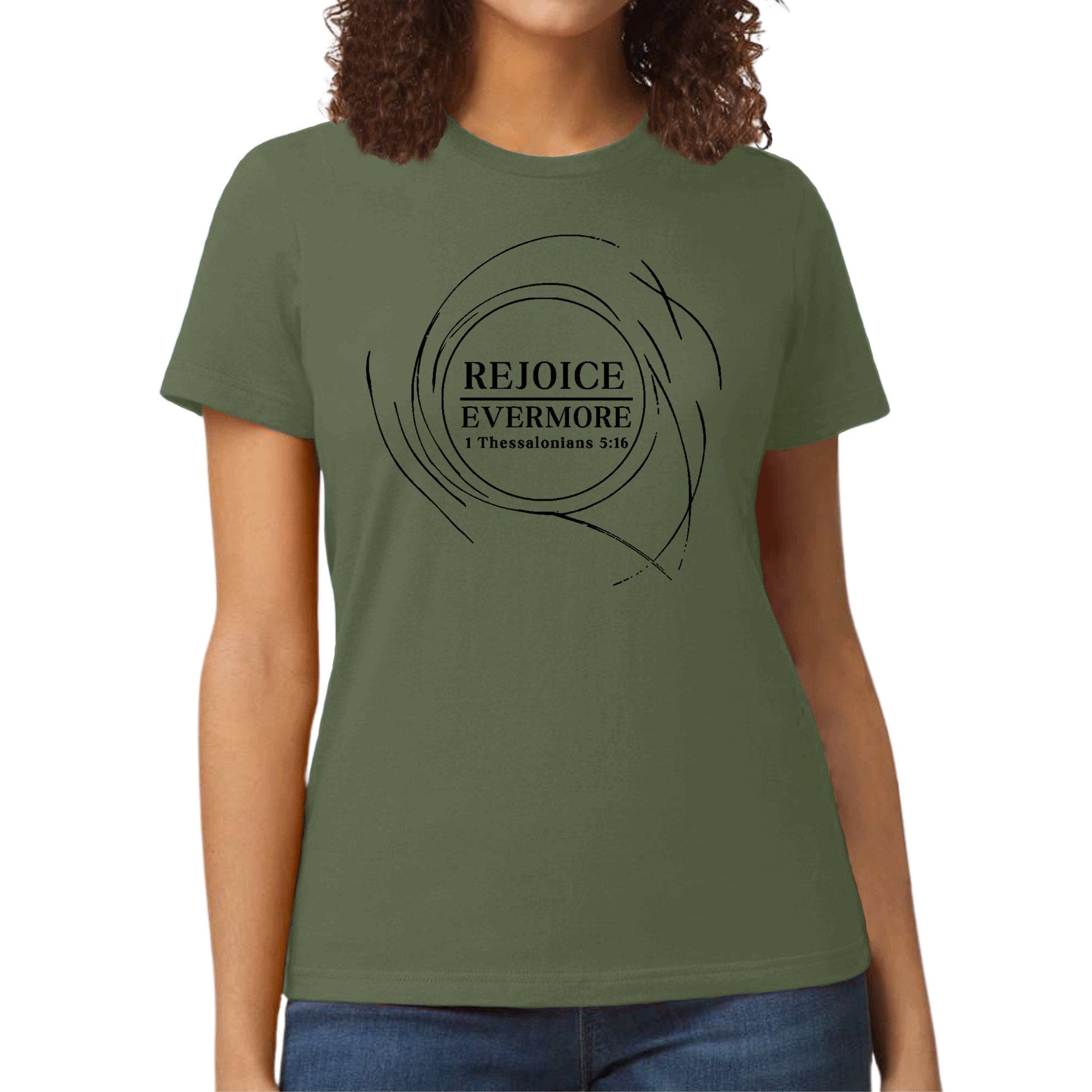 Womens Graphic T-shirt - Rejoice Evermore