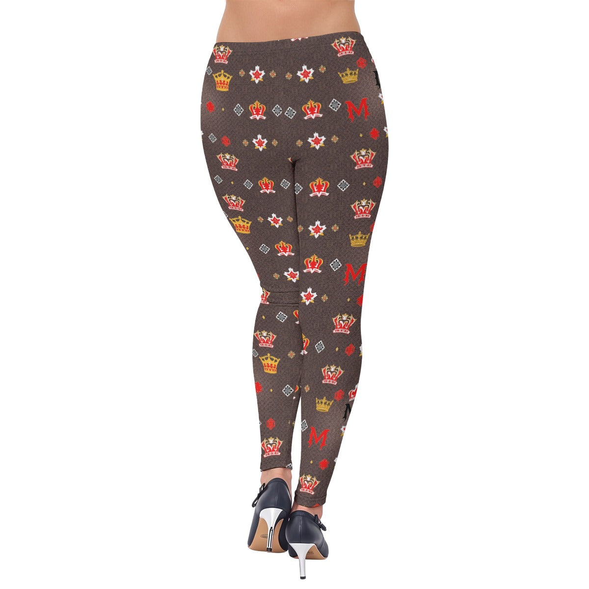 Munsieur Women's Luxury Print Leggings with Crown Design