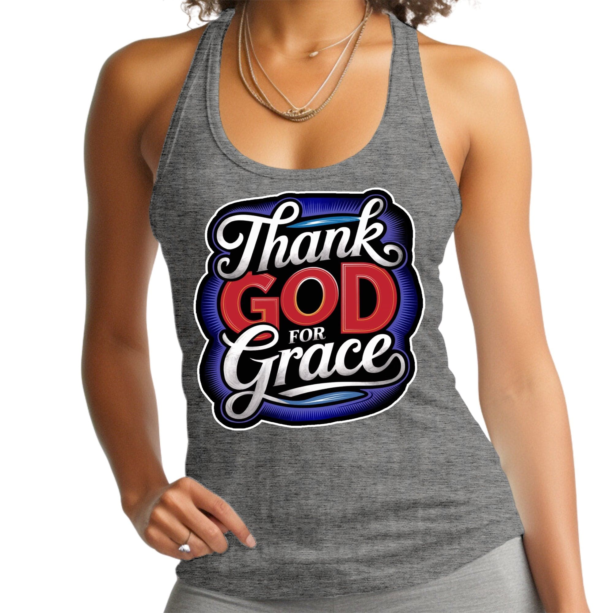 Womens Tank Top Shirt - Thank God for Grace