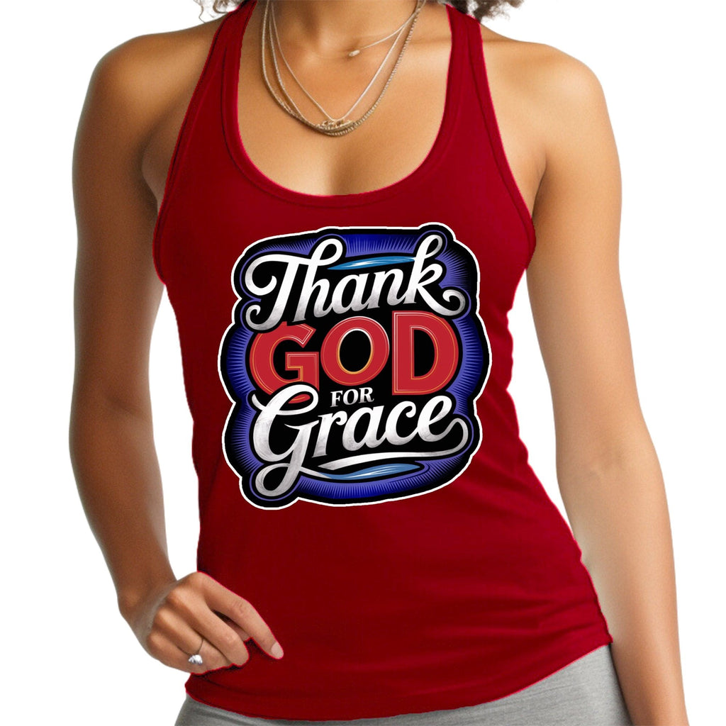 Womens Tank Top Shirt - Thank God for Grace