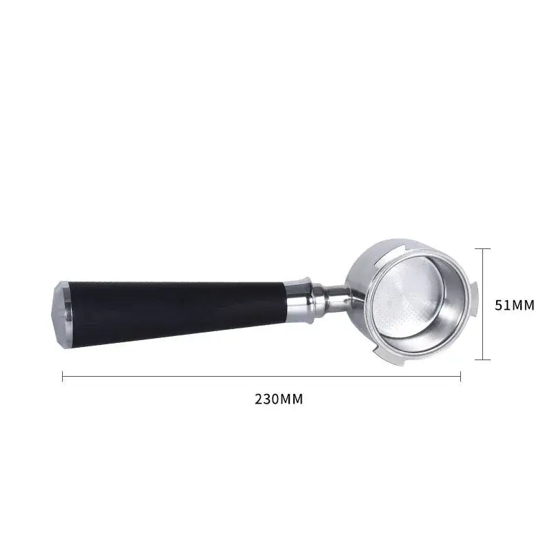 Wooden & black bottomless portafilter handle kitchen coffee filter