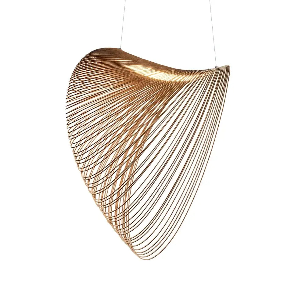 Woven golden nest led pendant lights dining room chandelier
