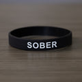 Black and White Sober Silicone Wristbands