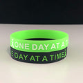 Lime Green Silicone Bracelet – One Day At A Time Motivational Wristband