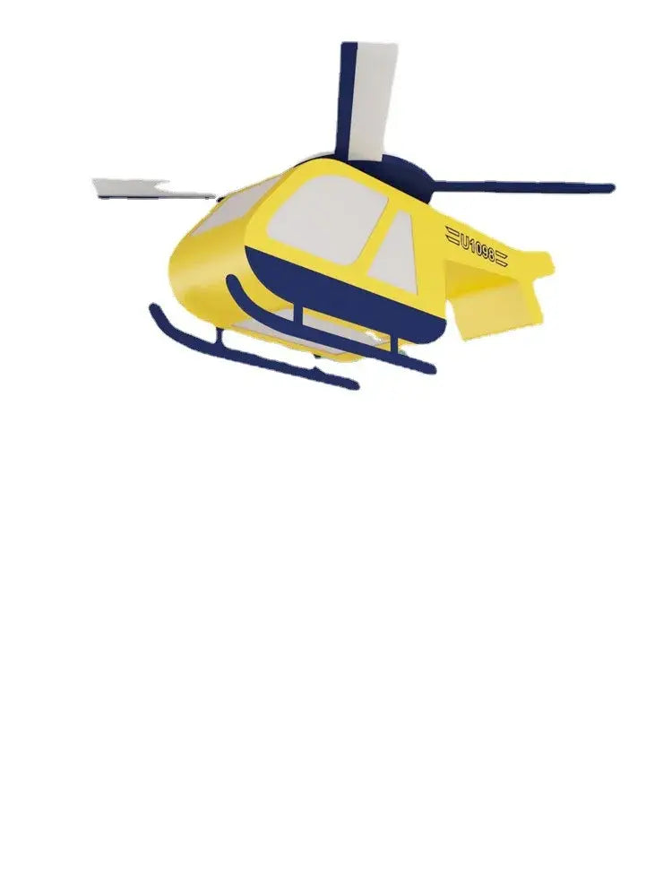 Yellow and black cartoon helicopter ceiling light for children room