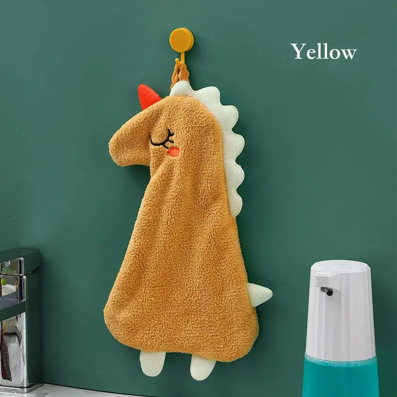 Yellow and gray cartoon animal hand towel kitchen dishcloth