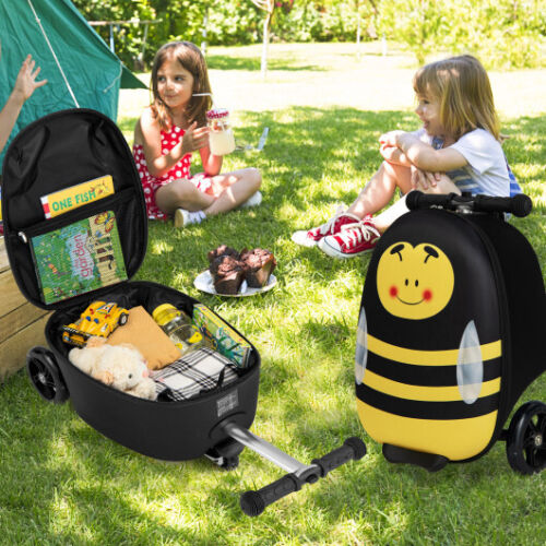 Yellow LED Scooter Suitcase: The Perfect Travel Companion for Kids