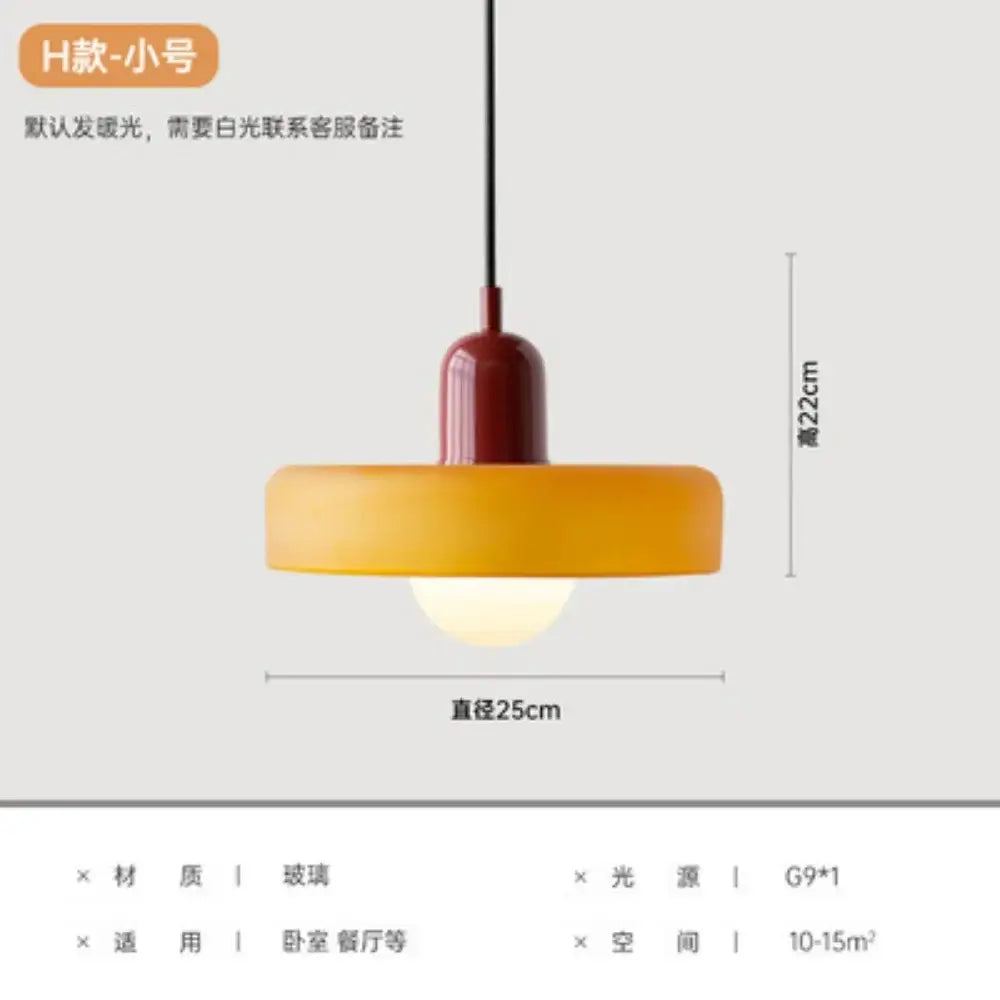 Yellow & olive green nordic canteen chandelier kitchen pendant light