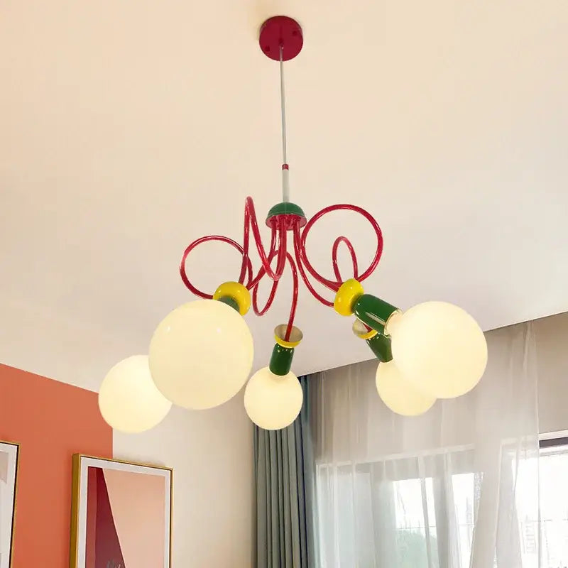 Yellow red & green colorful led floor lamp bedroom art light