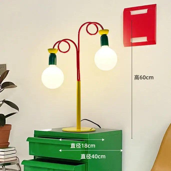Yellow red & green colorful led floor lamp bedroom art light